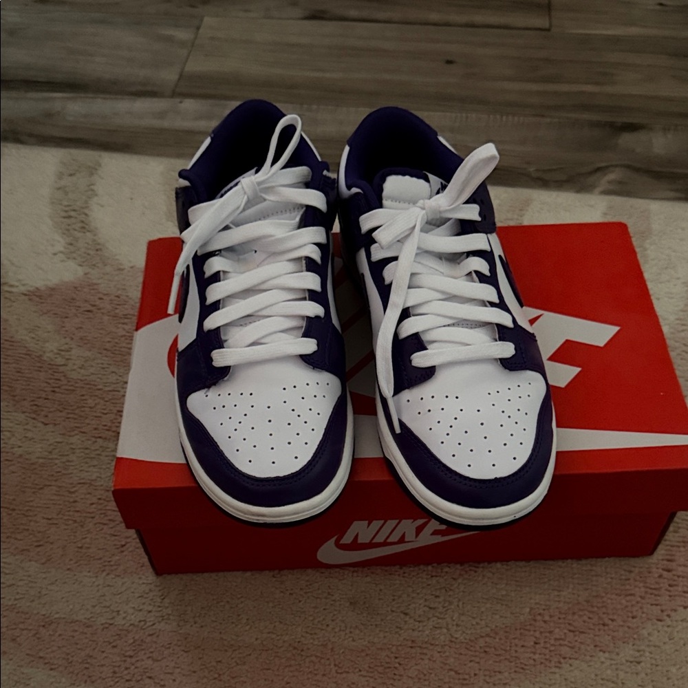 Nike White and Purple Athletic Shoes